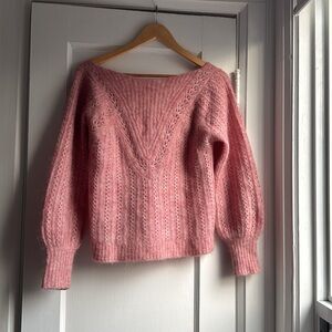 Sezane Wool Blend Rosa Jumper in Light Rosewood